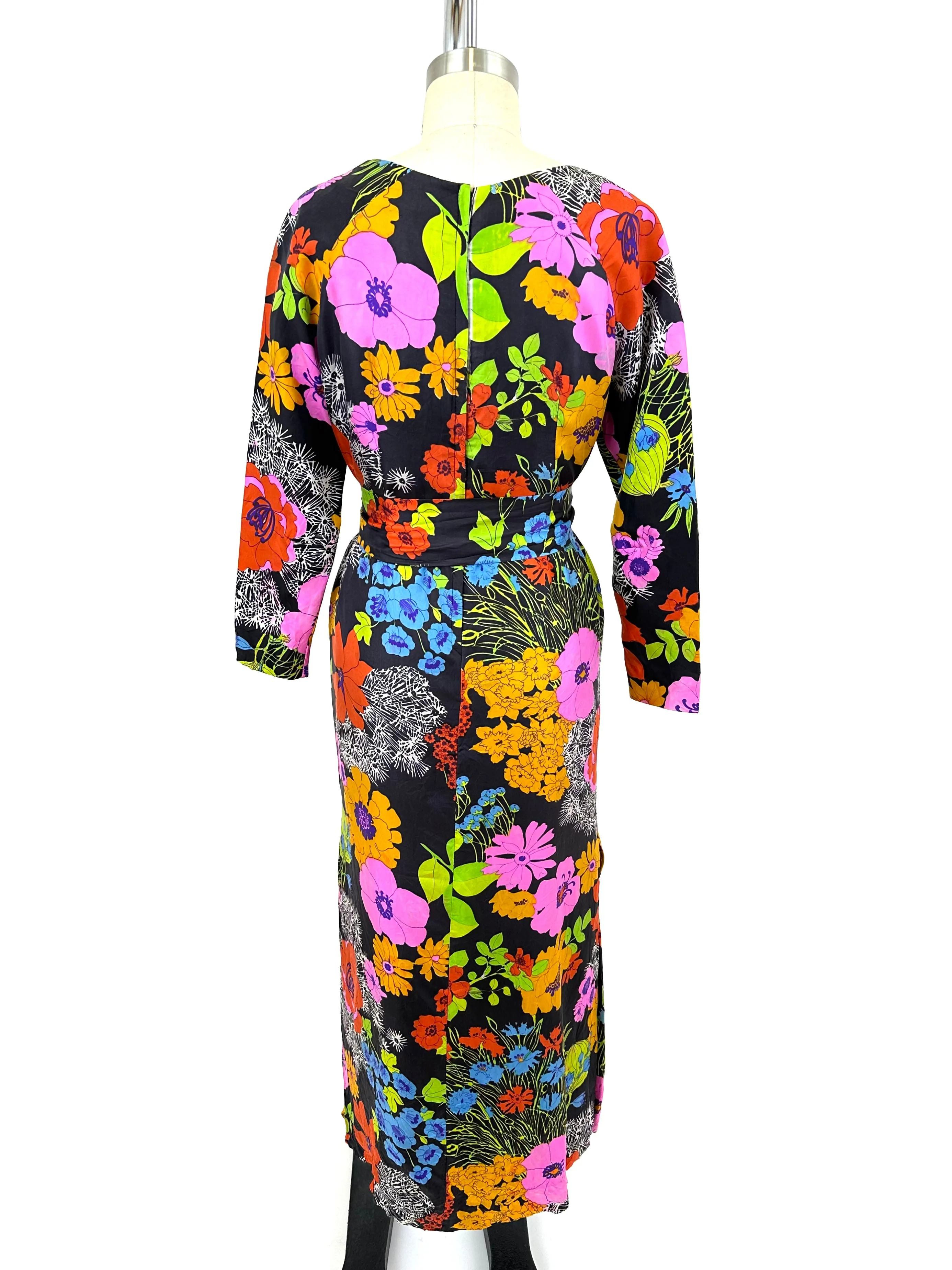 1969 Italian Midnight Bloom Dress