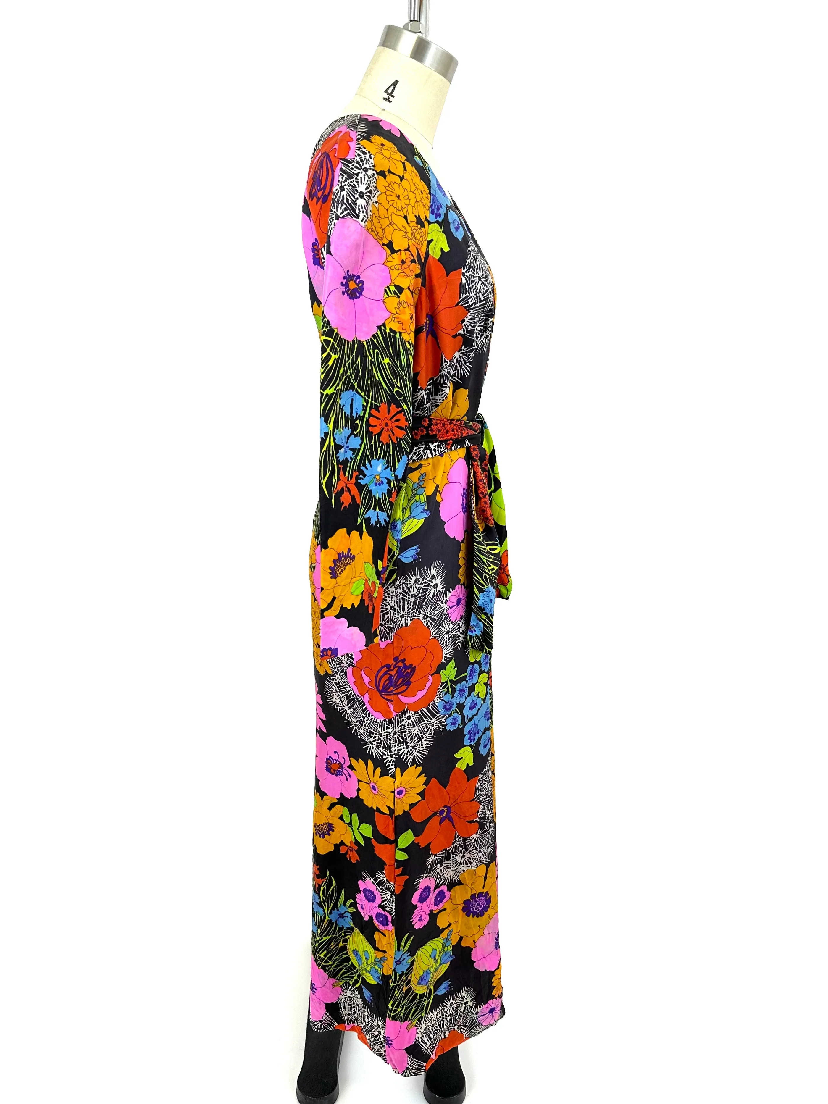 1969 Italian Midnight Bloom Dress