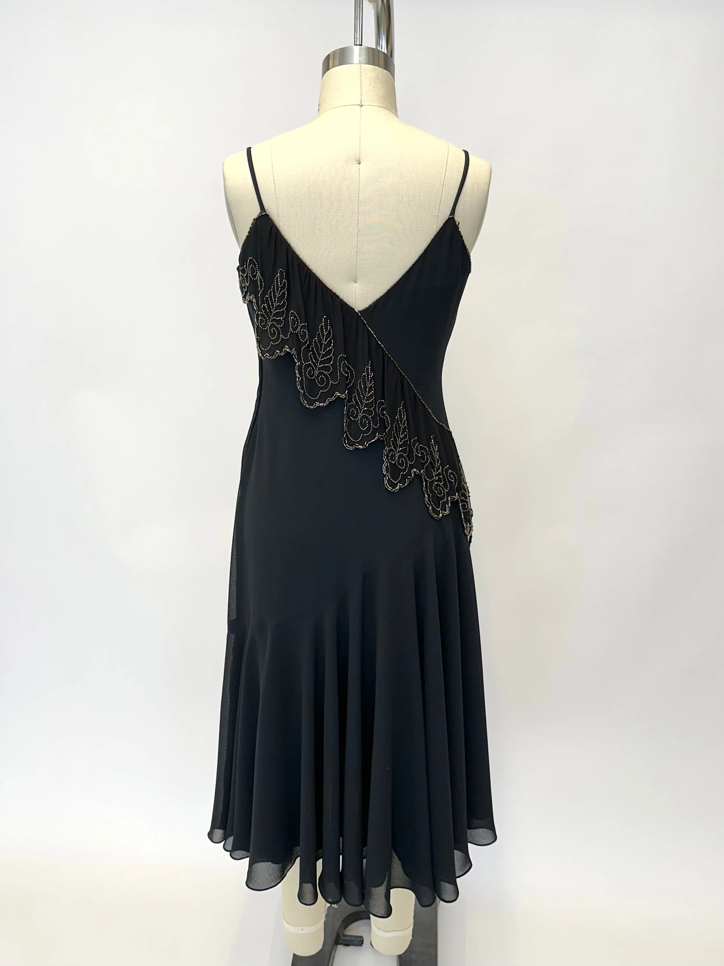 1970s Chiffon Embellished Dress