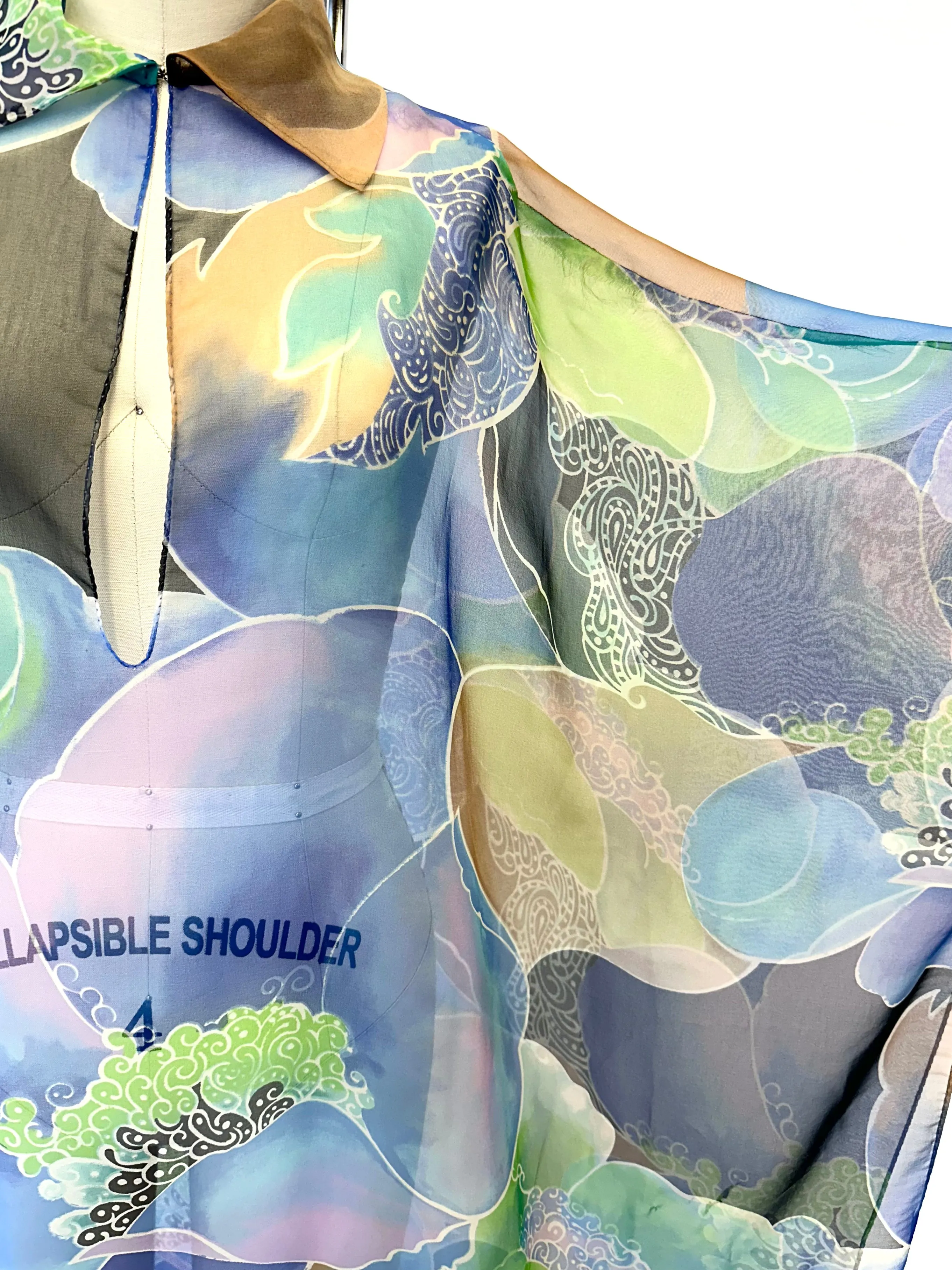 1970s Chiffon Printed Kaftan