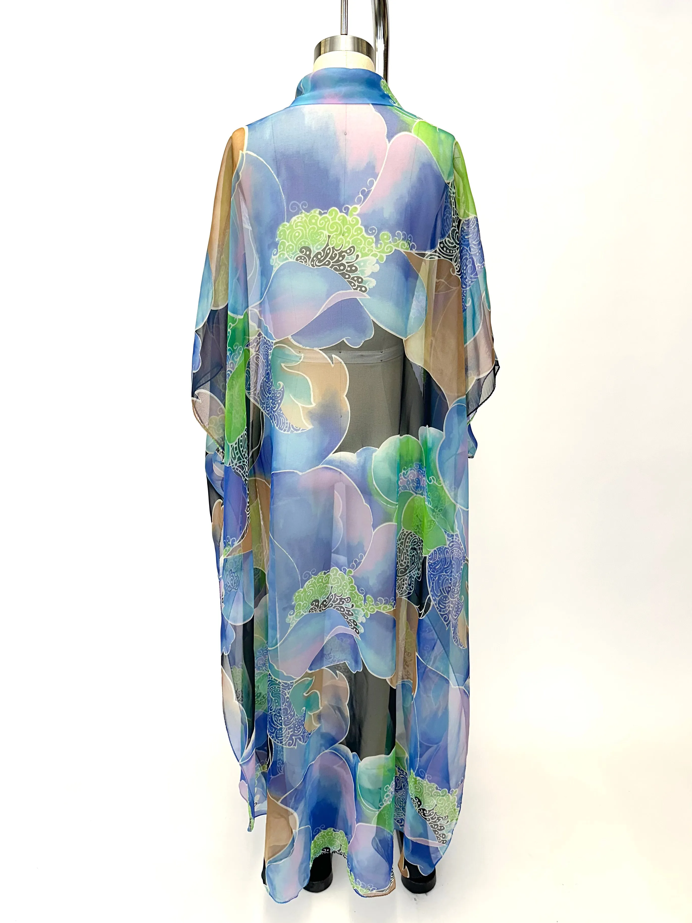 1970s Chiffon Printed Kaftan