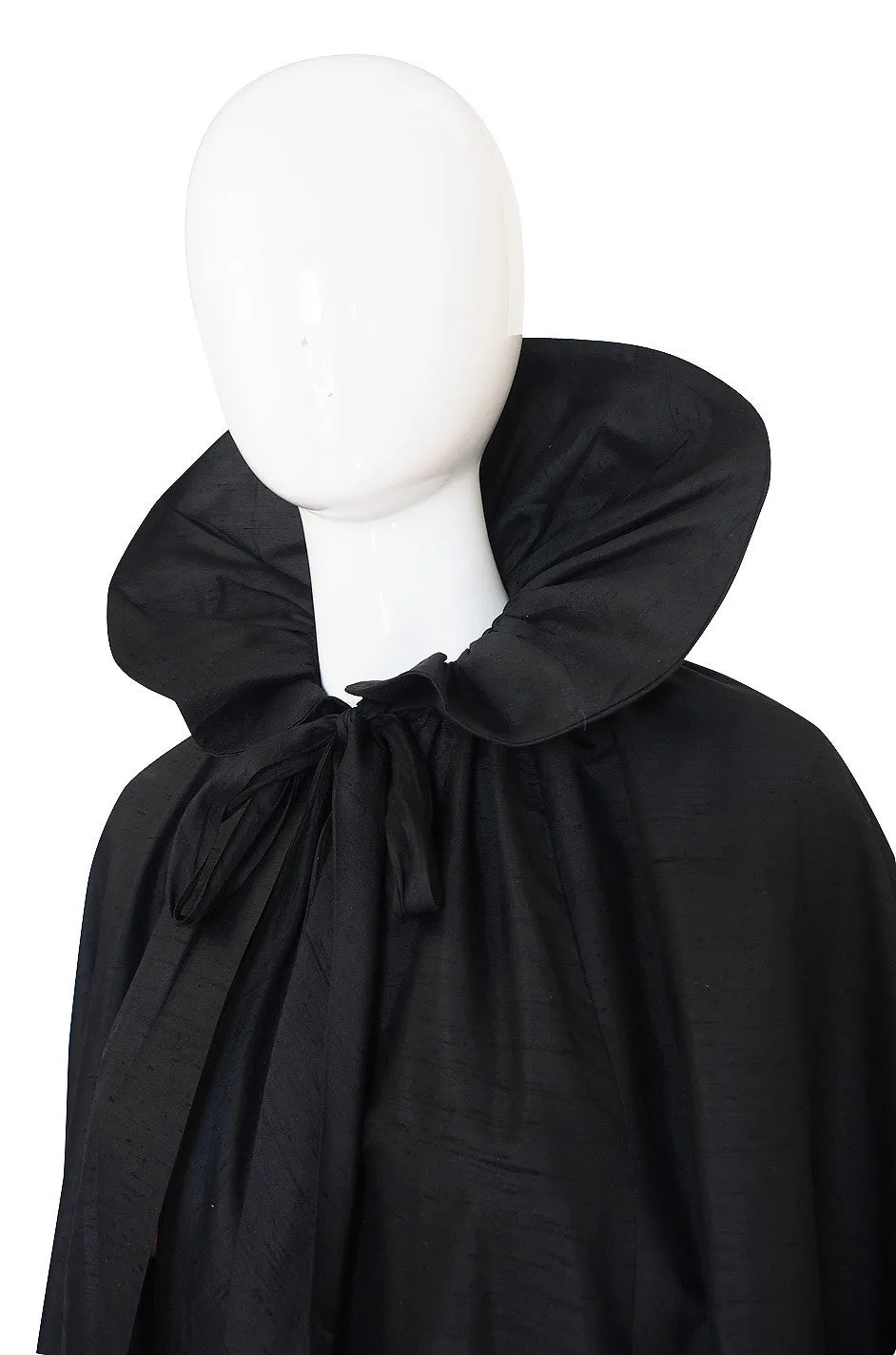 1970s Possible YSL Silk Taffeta Evening Cape