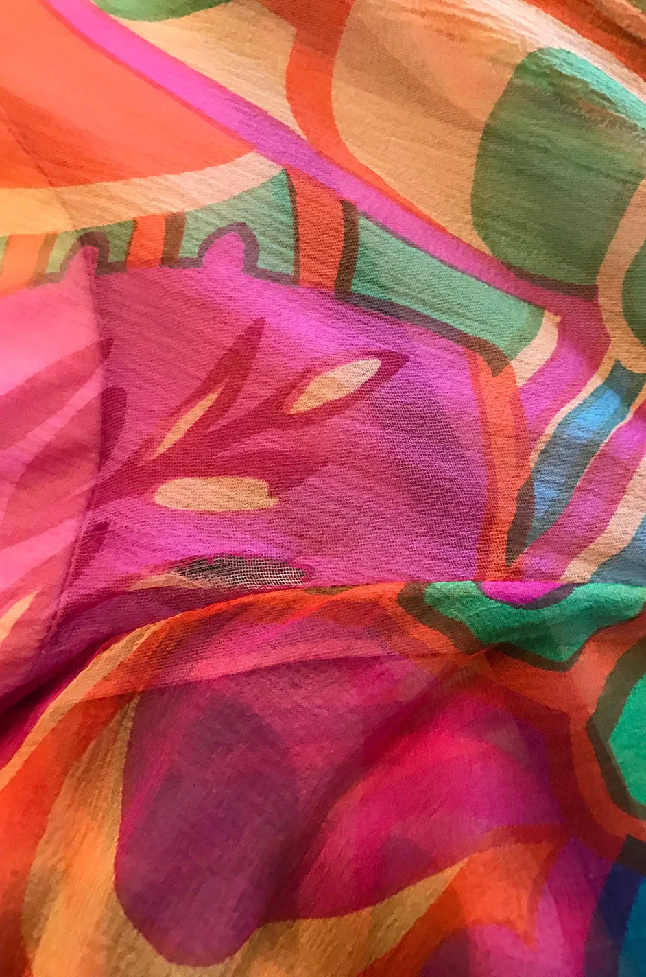 1970s Saks Floor Length Sleeve Silk Dress