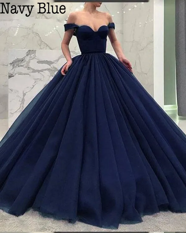 2019 Off The Shoulder Quinceanera Dresses Tulle Skirt Ball Gowns Sweet 16 Dresses