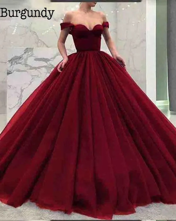 2019 Off The Shoulder Quinceanera Dresses Tulle Skirt Ball Gowns Sweet 16 Dresses