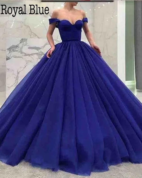 2019 Off The Shoulder Quinceanera Dresses Tulle Skirt Ball Gowns Sweet 16 Dresses