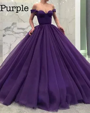 2019 Off The Shoulder Quinceanera Dresses Tulle Skirt Ball Gowns Sweet 16 Dresses