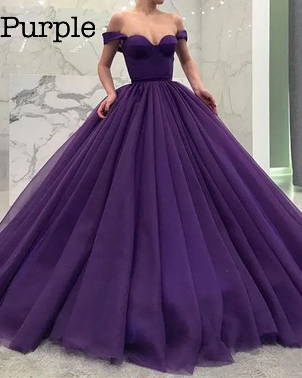 2019 Off The Shoulder Quinceanera Dresses Tulle Skirt Ball Gowns Sweet 16 Dresses