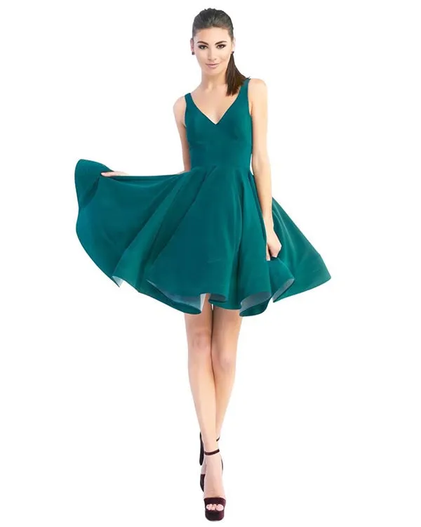2019 Royal Blue Satin Homecoming Dresses V-Neck Sexy Short Cocktail Dress