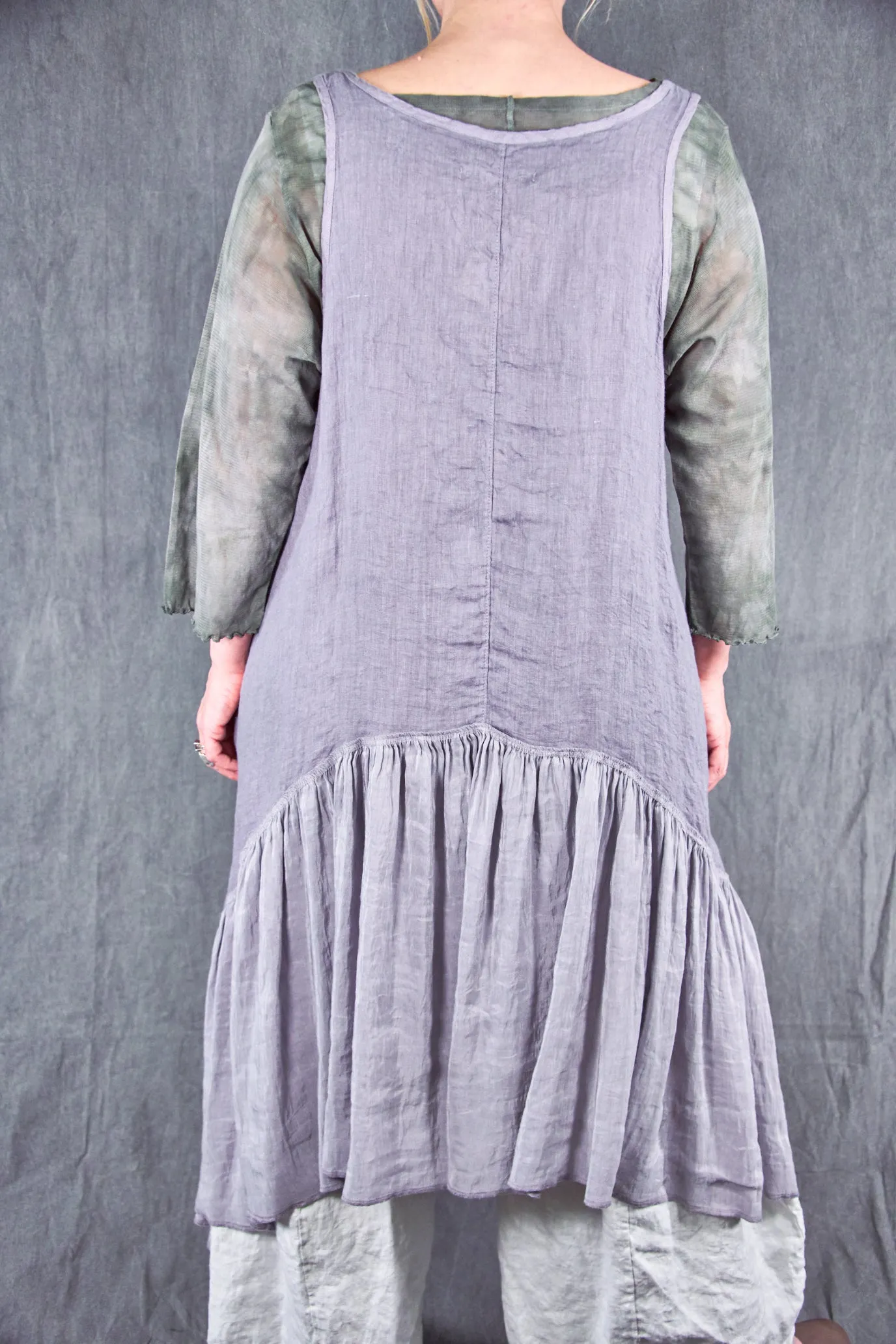 6199 Hemp Silk Linen Frock-Purple Dusk-U