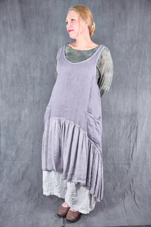 6199 Hemp Silk Linen Frock-Purple Dusk-U