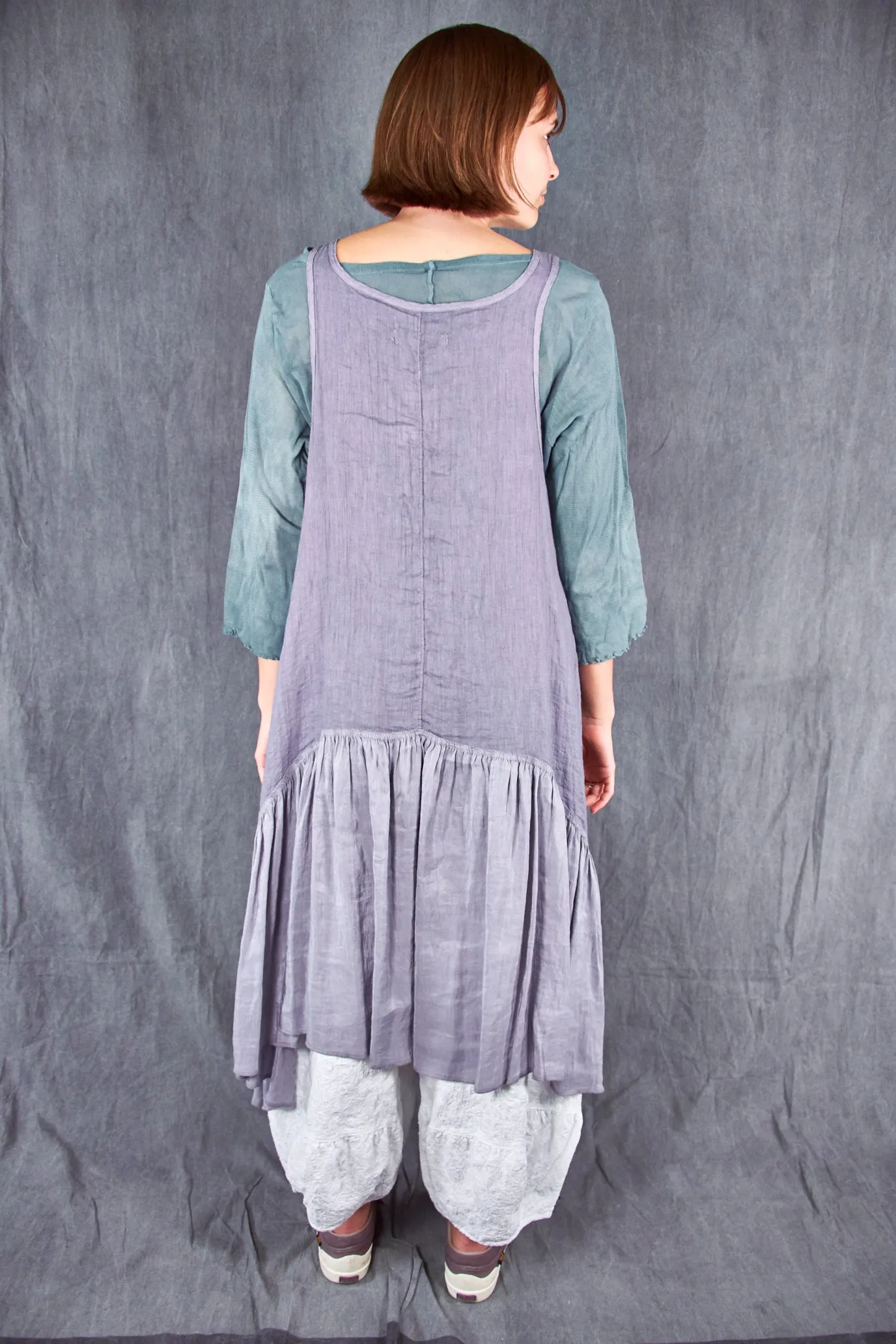 6199 Hemp Silk Linen Frock-Purple Dusk-U