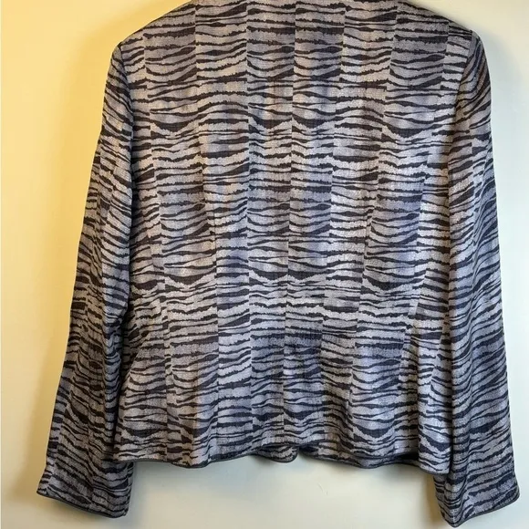Adrianna PAPELL 100% Silk Evening Jacket Taupe And Cream Size 12