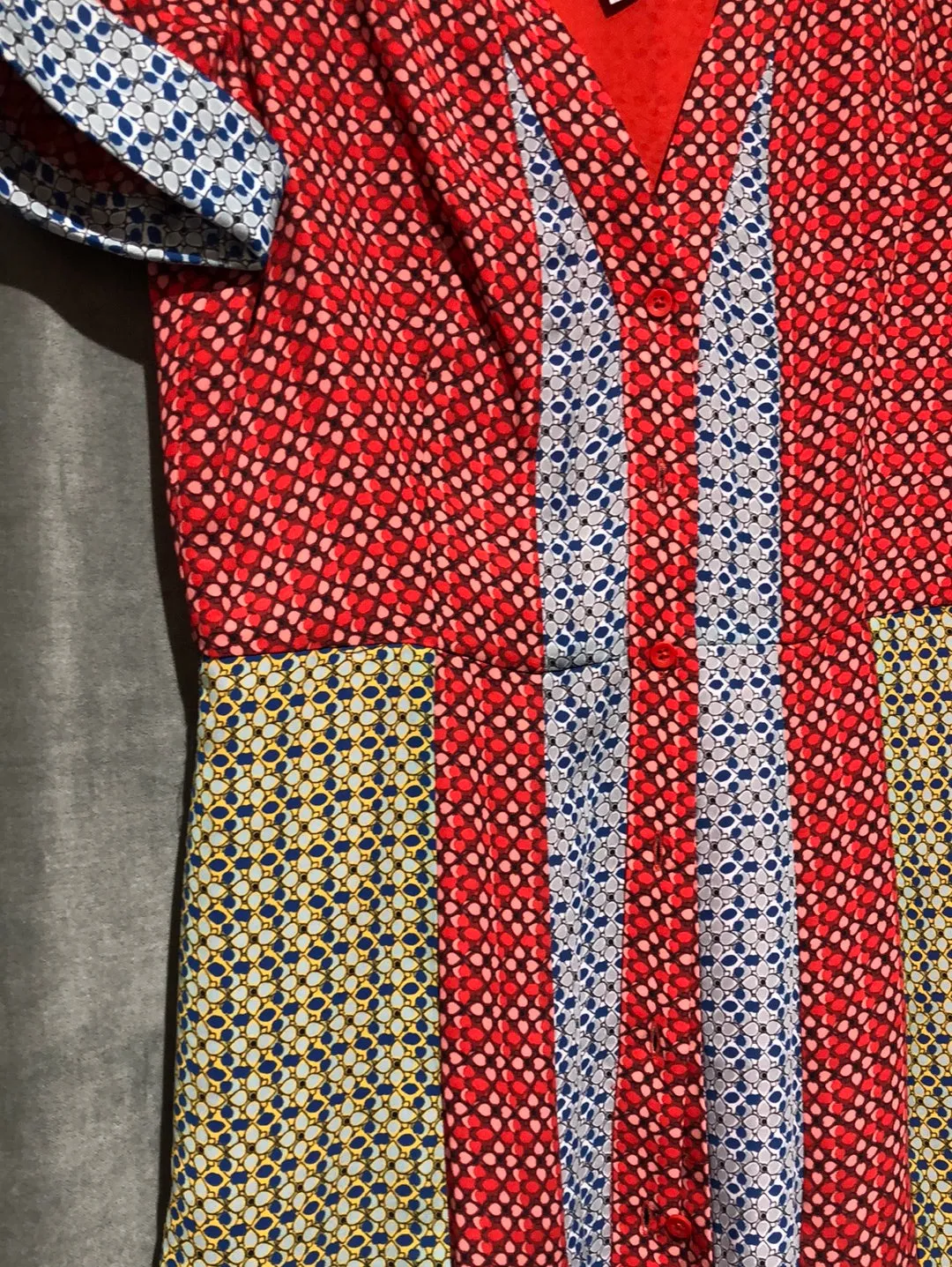 Alice and Olivia Silk button down collard mini dress