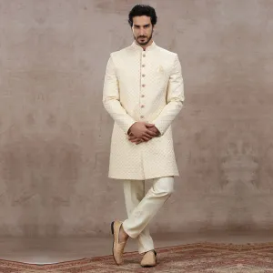 Almond Yellowish Sherwani for Men