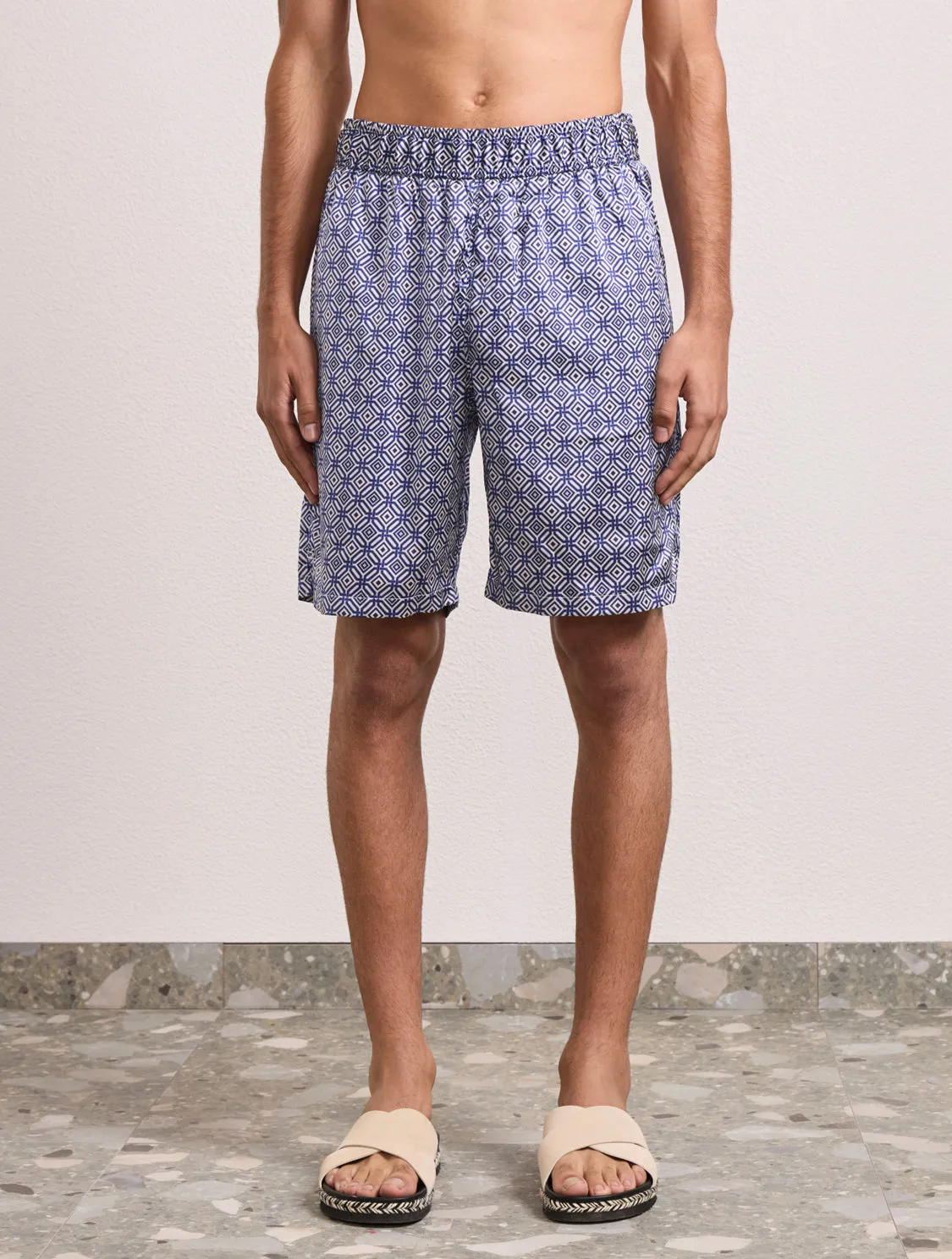 ANGRA TRELIÇA PALMA SILK SHORTS