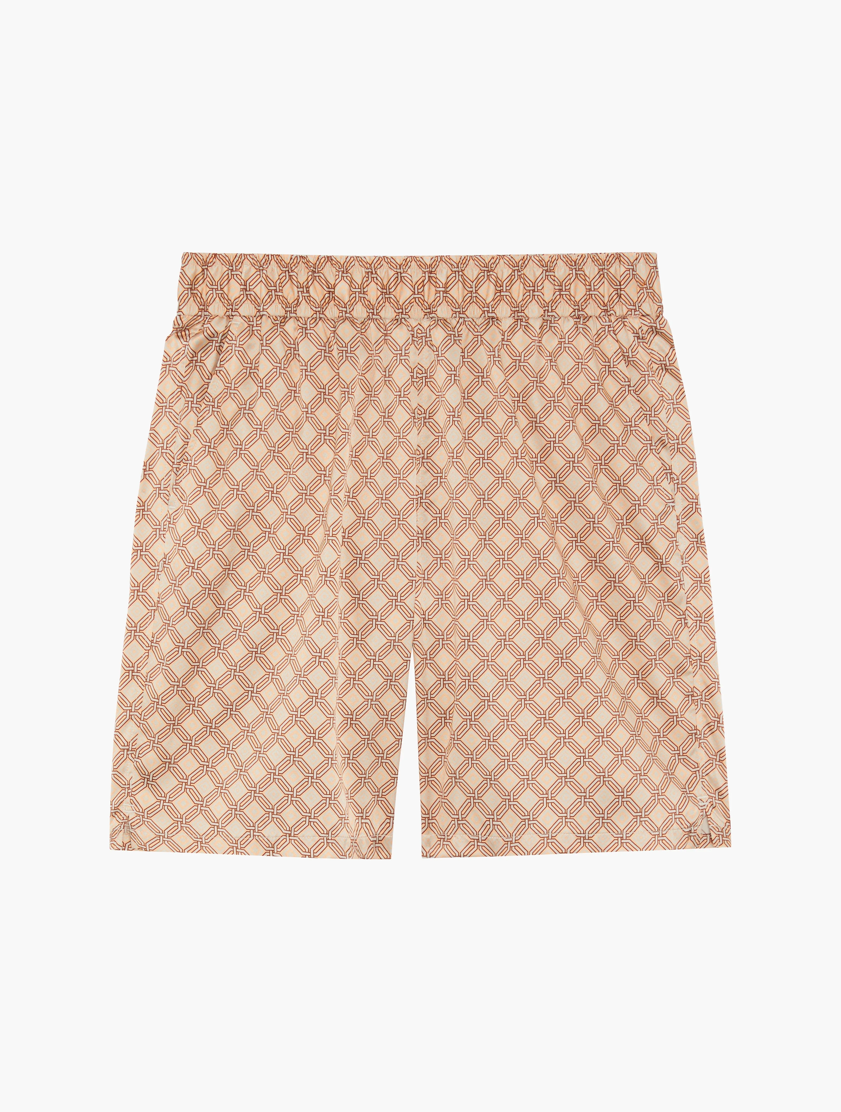 ANGRA TRELIÇA PALMA SILK SHORTS
