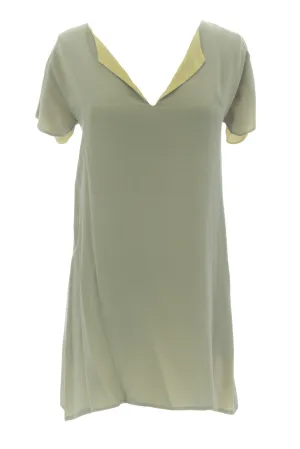 ANNE LEMAN Women's Grey/Lemon Yellow Reversible Dress 99918 $468 NEW