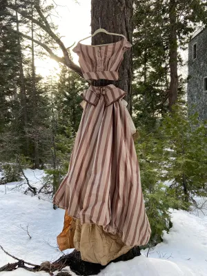 Antique 1860s Striped Evening Dress