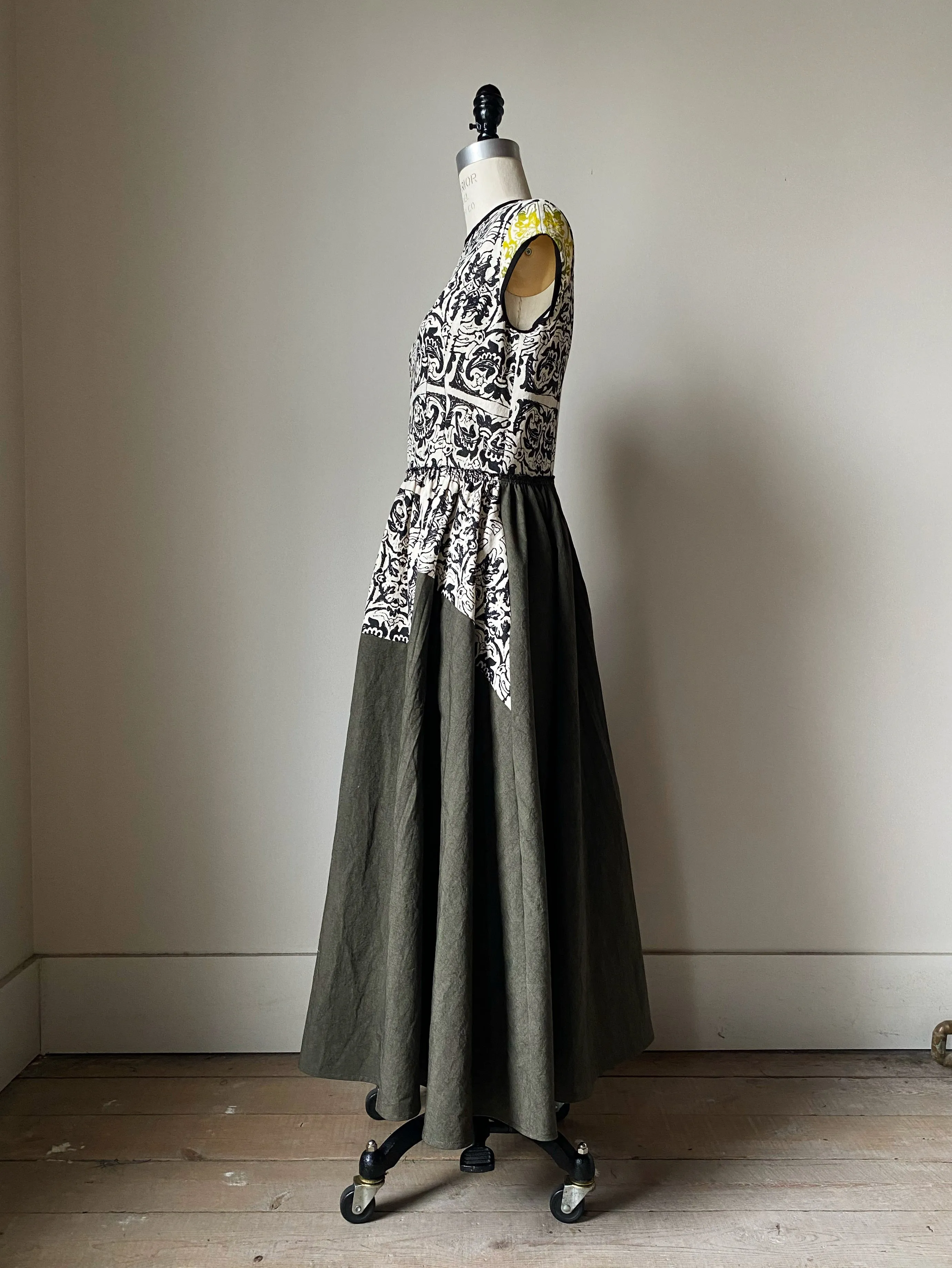 arena ny lillian dress with army skirt