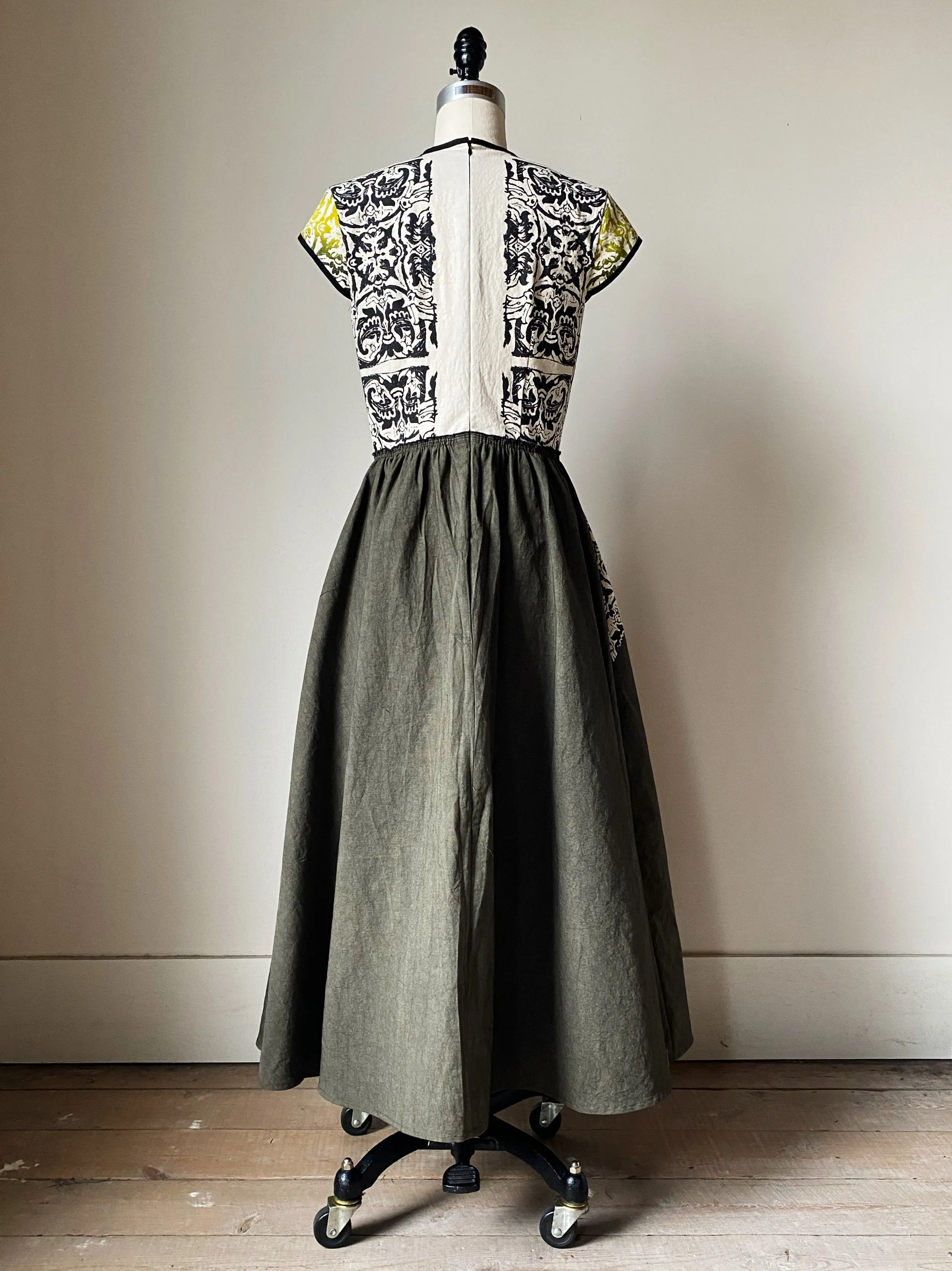 arena ny lillian dress with army skirt