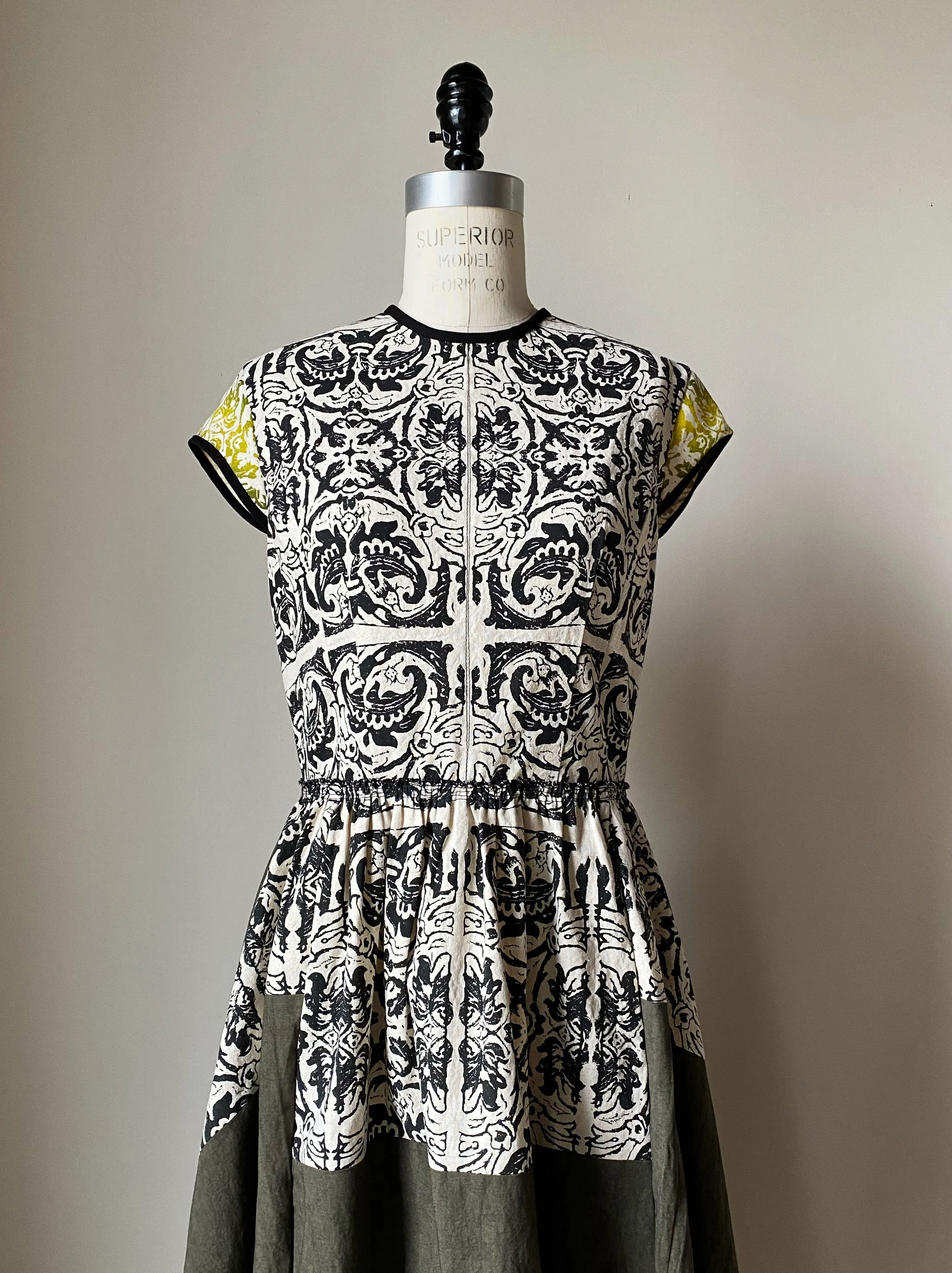 arena ny lillian dress with army skirt