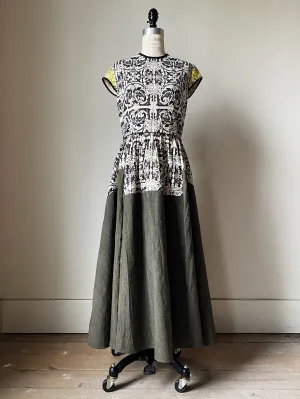 arena ny lillian dress with army skirt