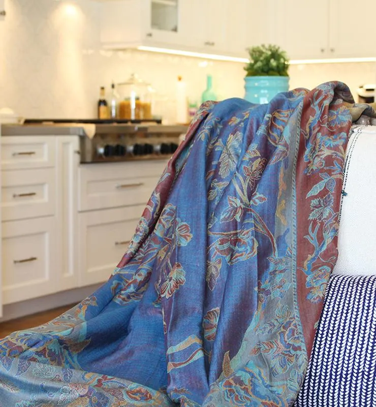 Artisan Crafted Silk Throw - Blue