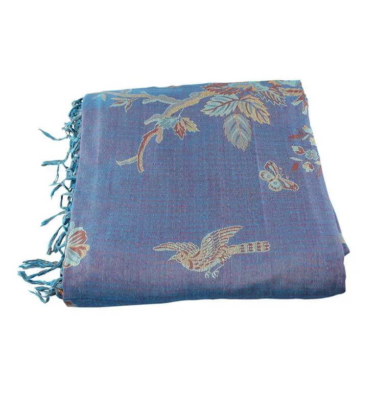 Artisan Crafted Silk Throw - Blue