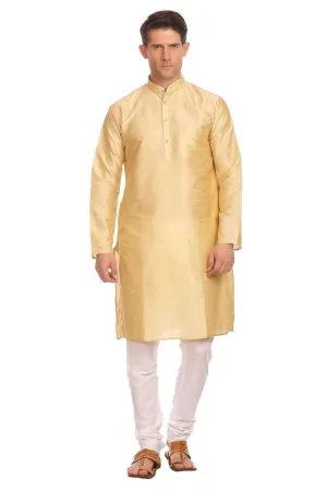 Banarasi Art Silk Beige Kurta Pyjama
