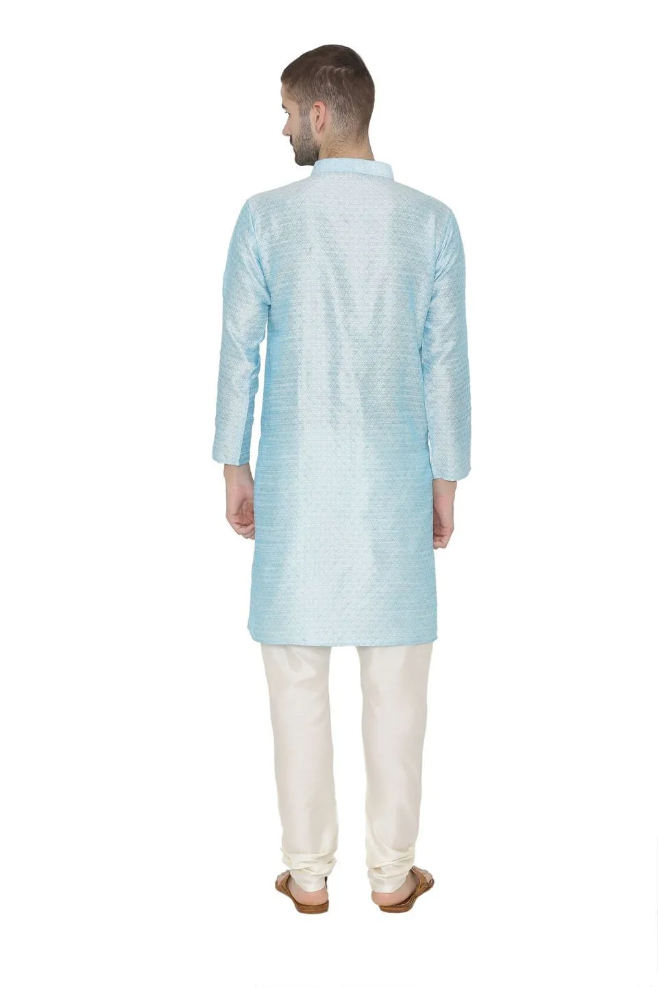 Banarasi Art Silk Blue Kurta Pajama