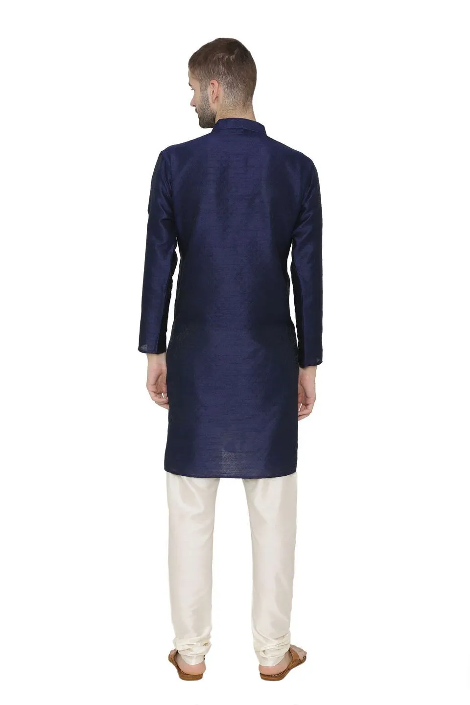 Banarasi Art Silk Blue Kurta Pajama