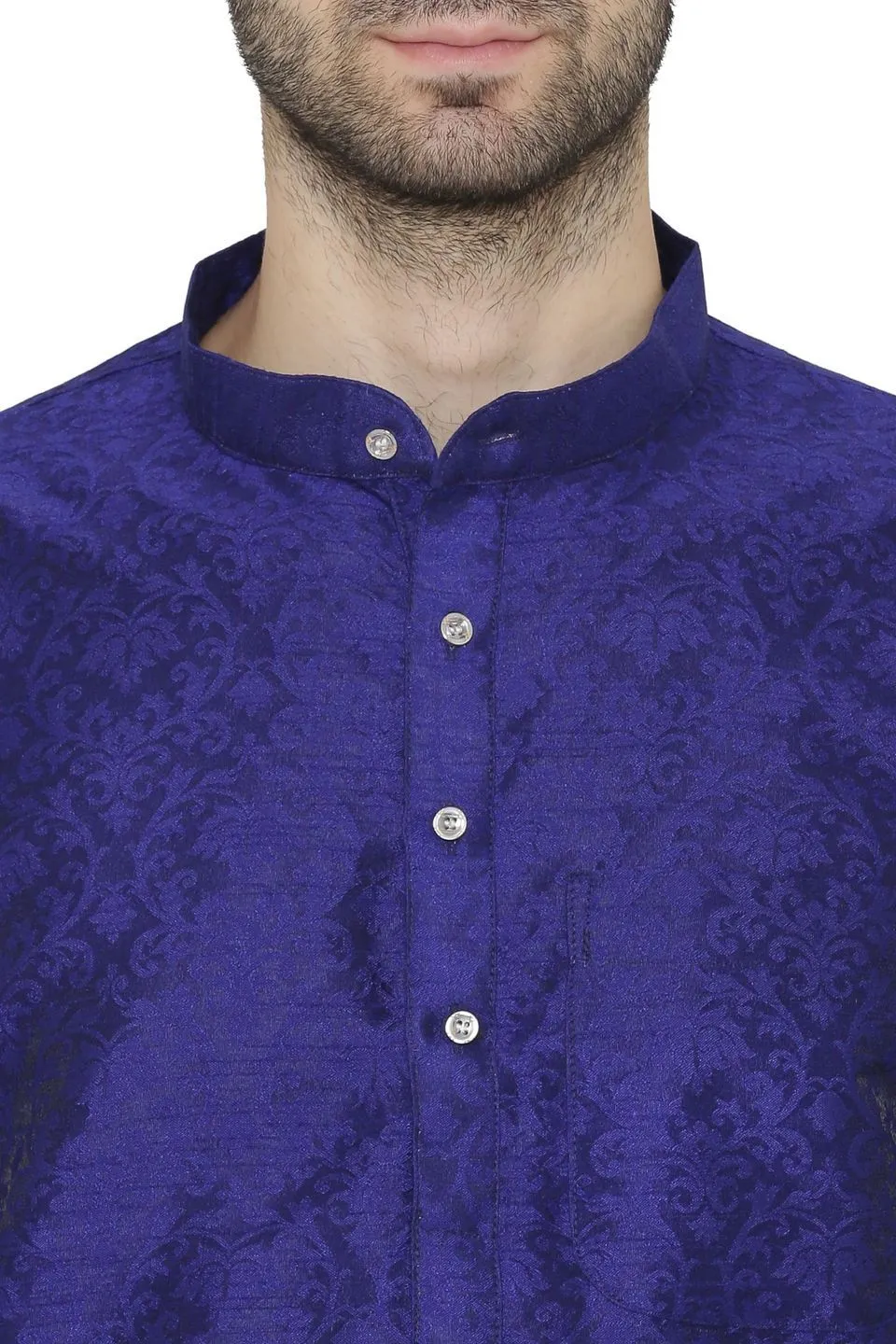 Banarasi Art Silk Blue Kurta Pajama