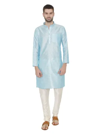 Banarasi Art Silk Blue Kurta Pajama
