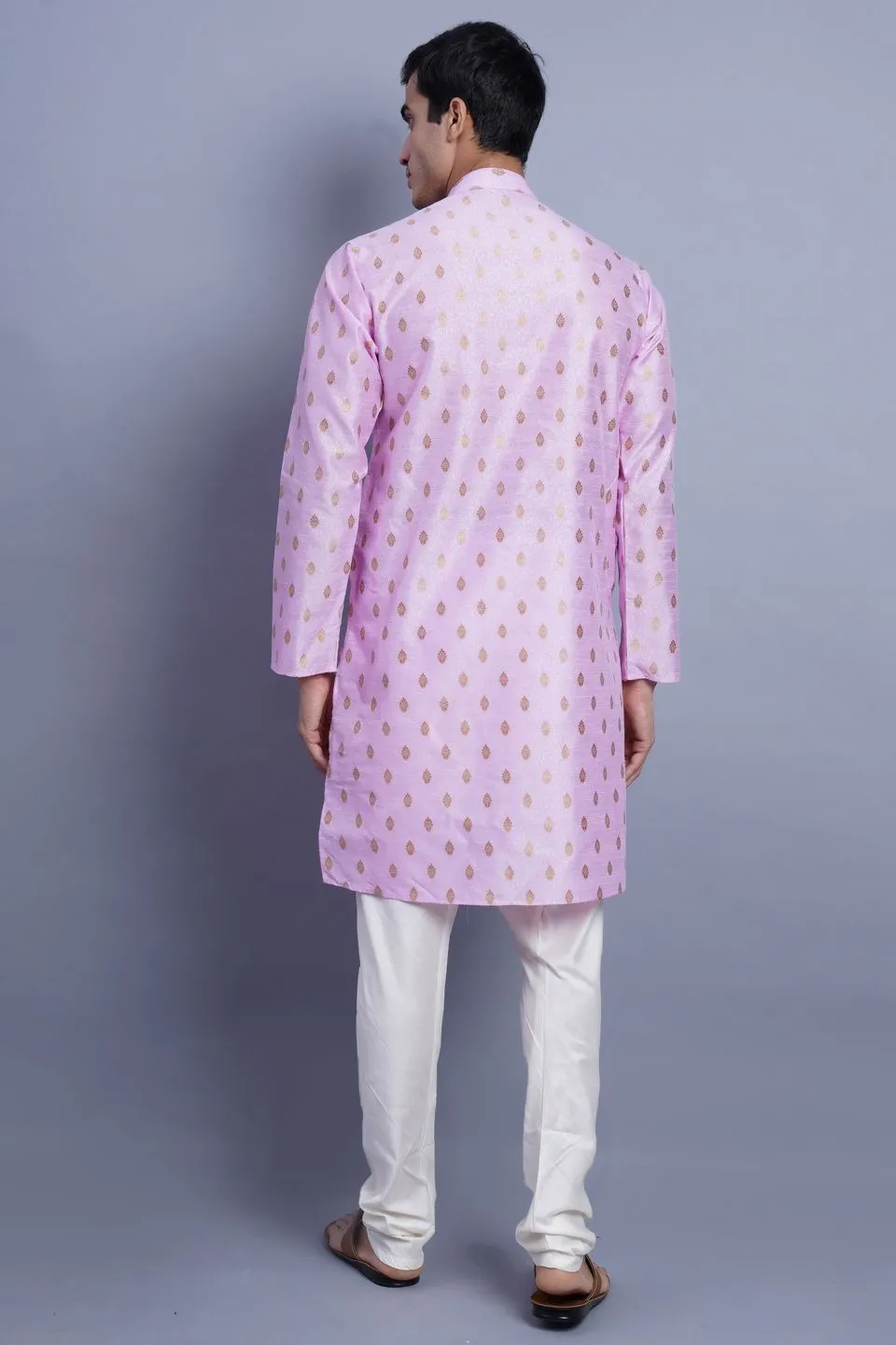 Banarasi Art Silk Cotton Pink Kurta Pajama