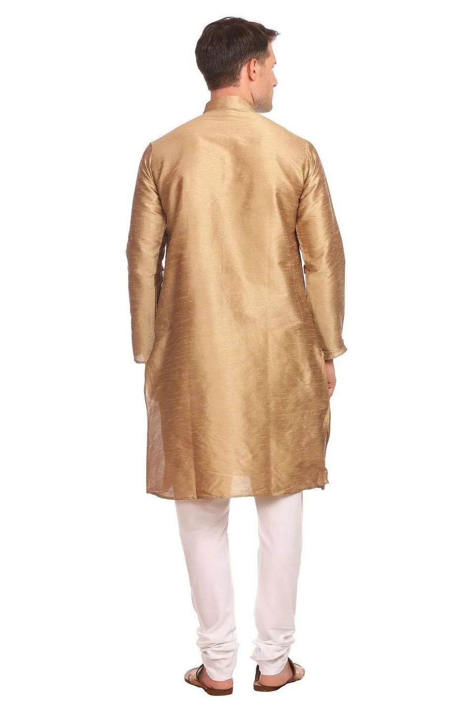 Banarasi Art Silk Gold Kurta Pyjama