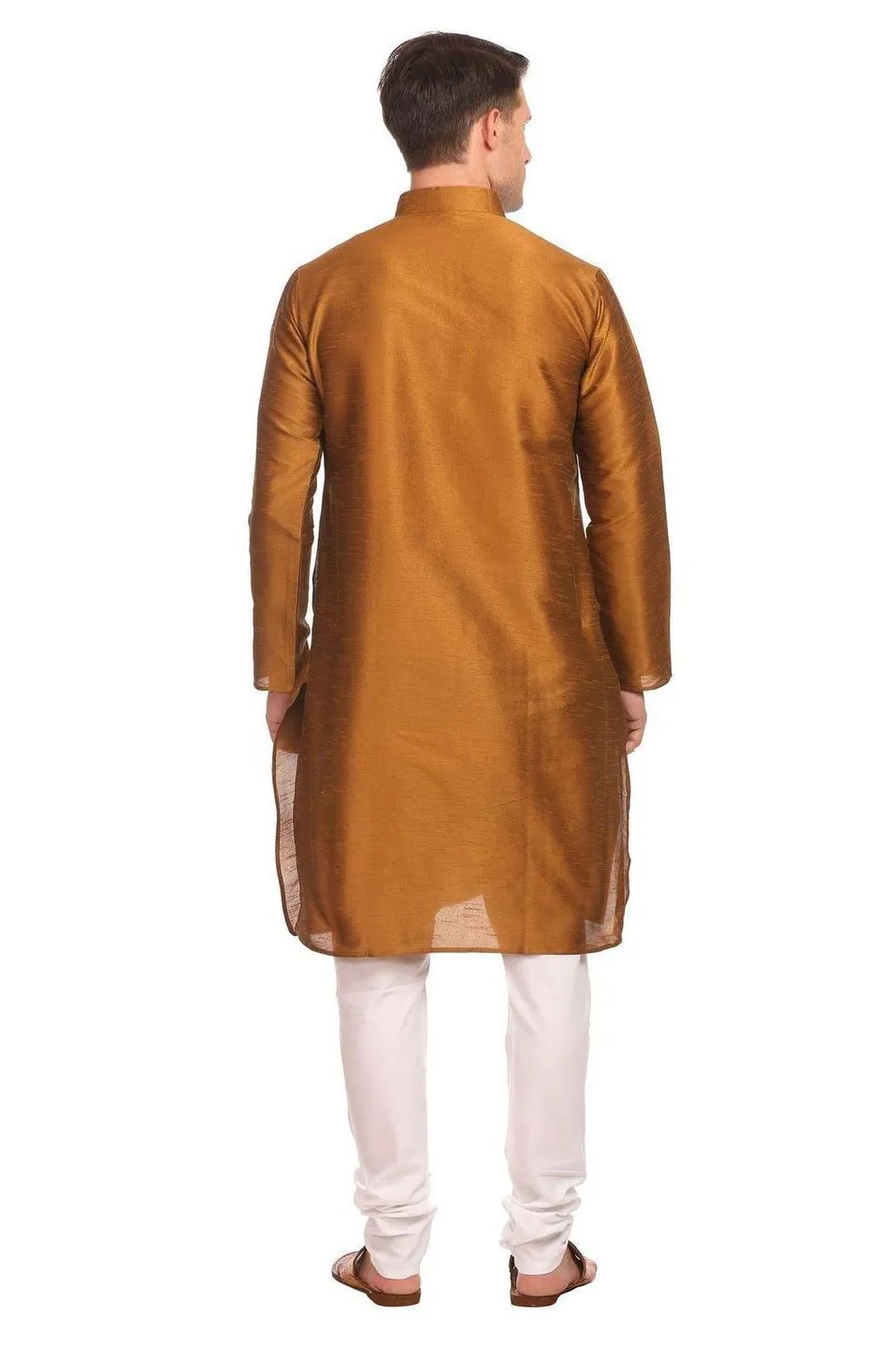 Banarasi Art Silk Gold Kurta Pyjama