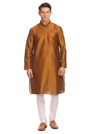 Banarasi Art Silk Gold Kurta Pyjama