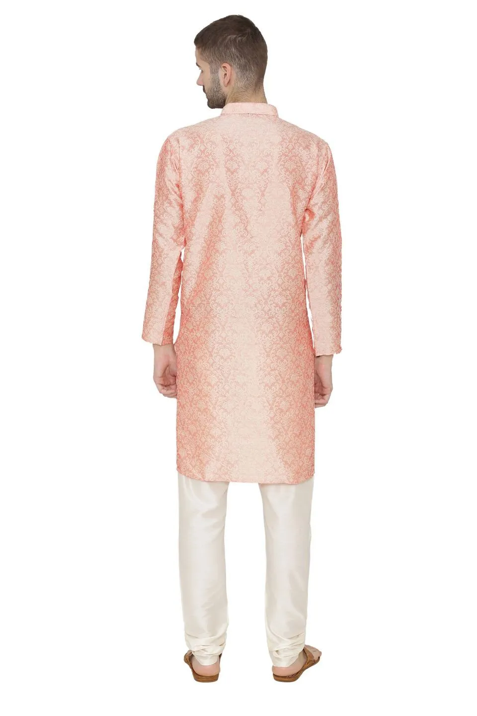 Banarasi Art Silk Pink Kurta Pajama