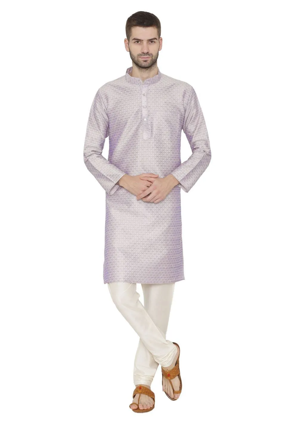 Banarasi Art Silk Purple Kurta Pajama