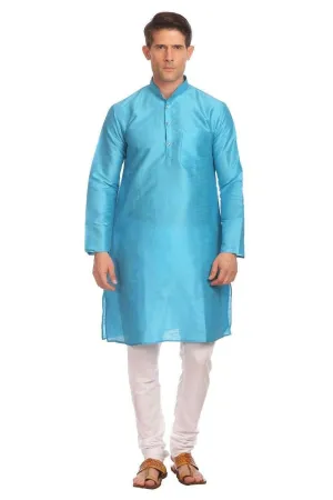 Banarasi Art Silk Turquoise Kurta Pyjama
