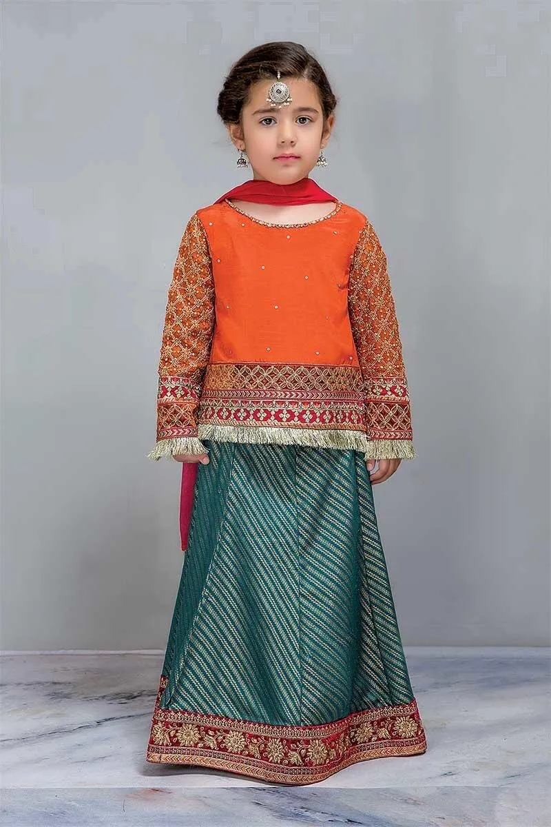 Beautiful Kids Fish Lehnga with Short full sleeves Kurti - k800
