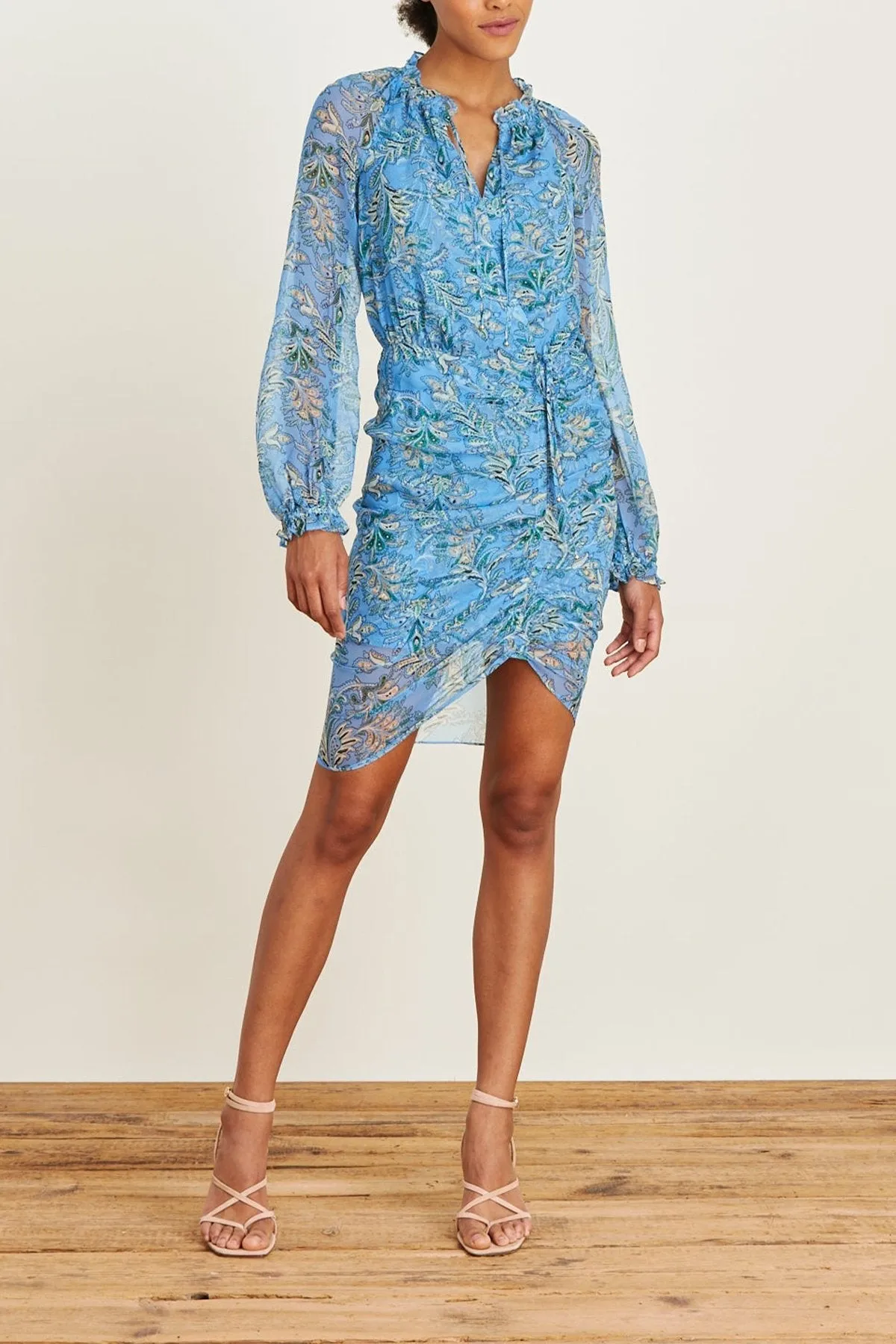 Becky Floral Dress in Aero Blue Multi