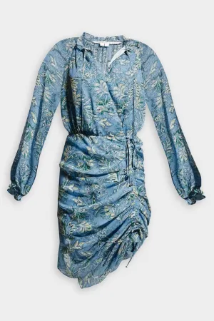Becky Floral Dress in Aero Blue Multi
