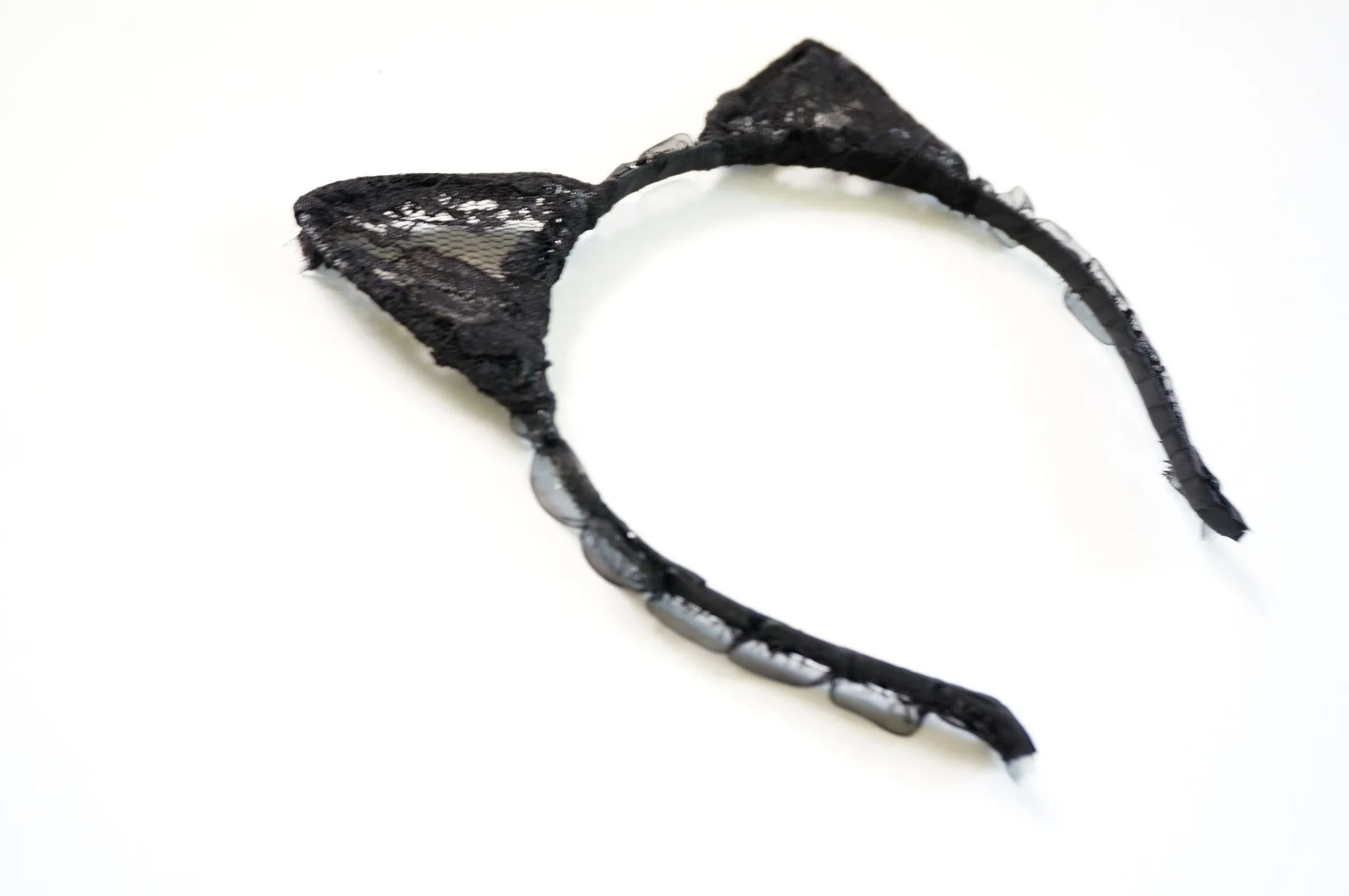 Black Floral Lace Cat Kitty Ears Costume Headband Hairband Gift Cosplay Women Hair Accessory
