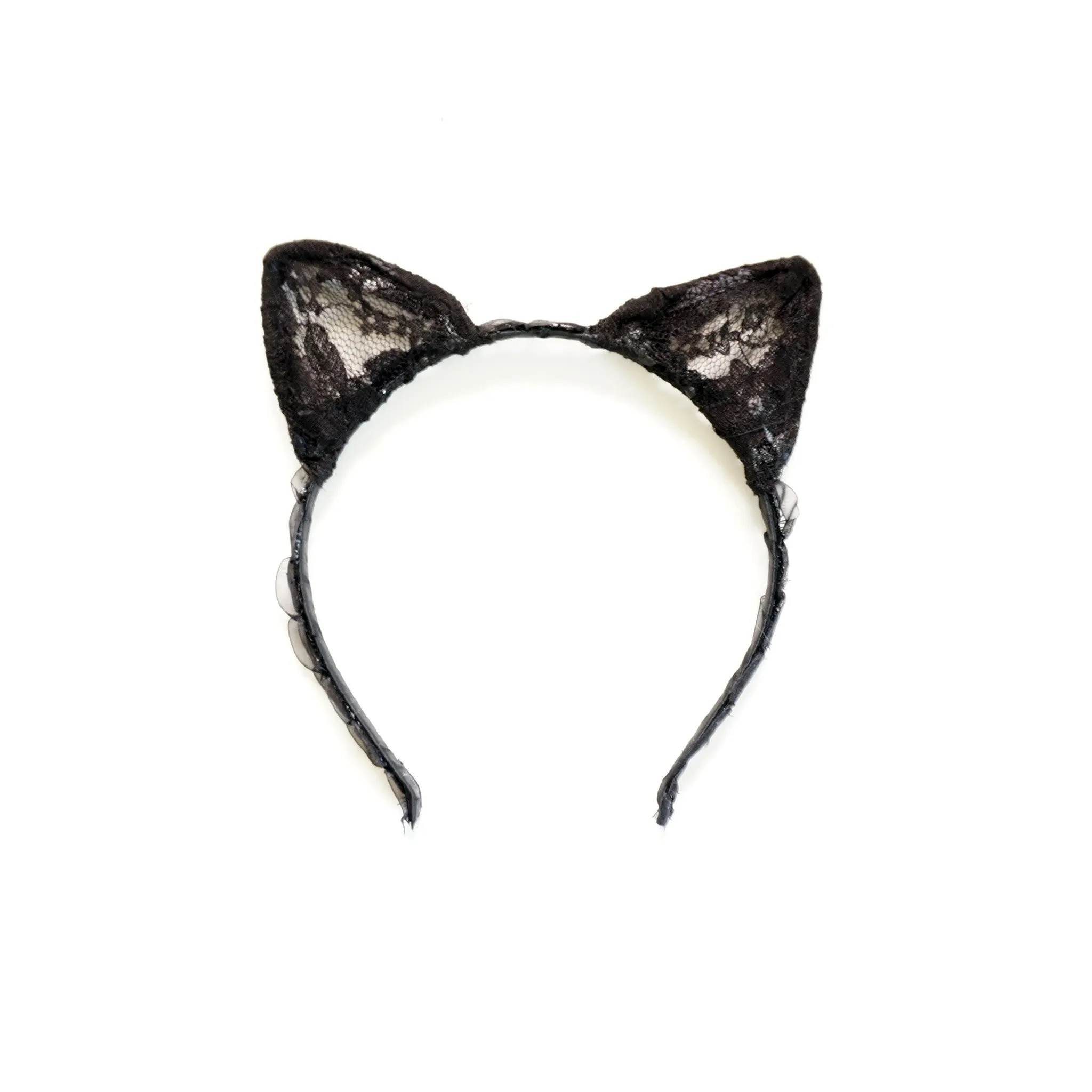 Black Floral Lace Cat Kitty Ears Costume Headband Hairband Gift Cosplay Women Hair Accessory