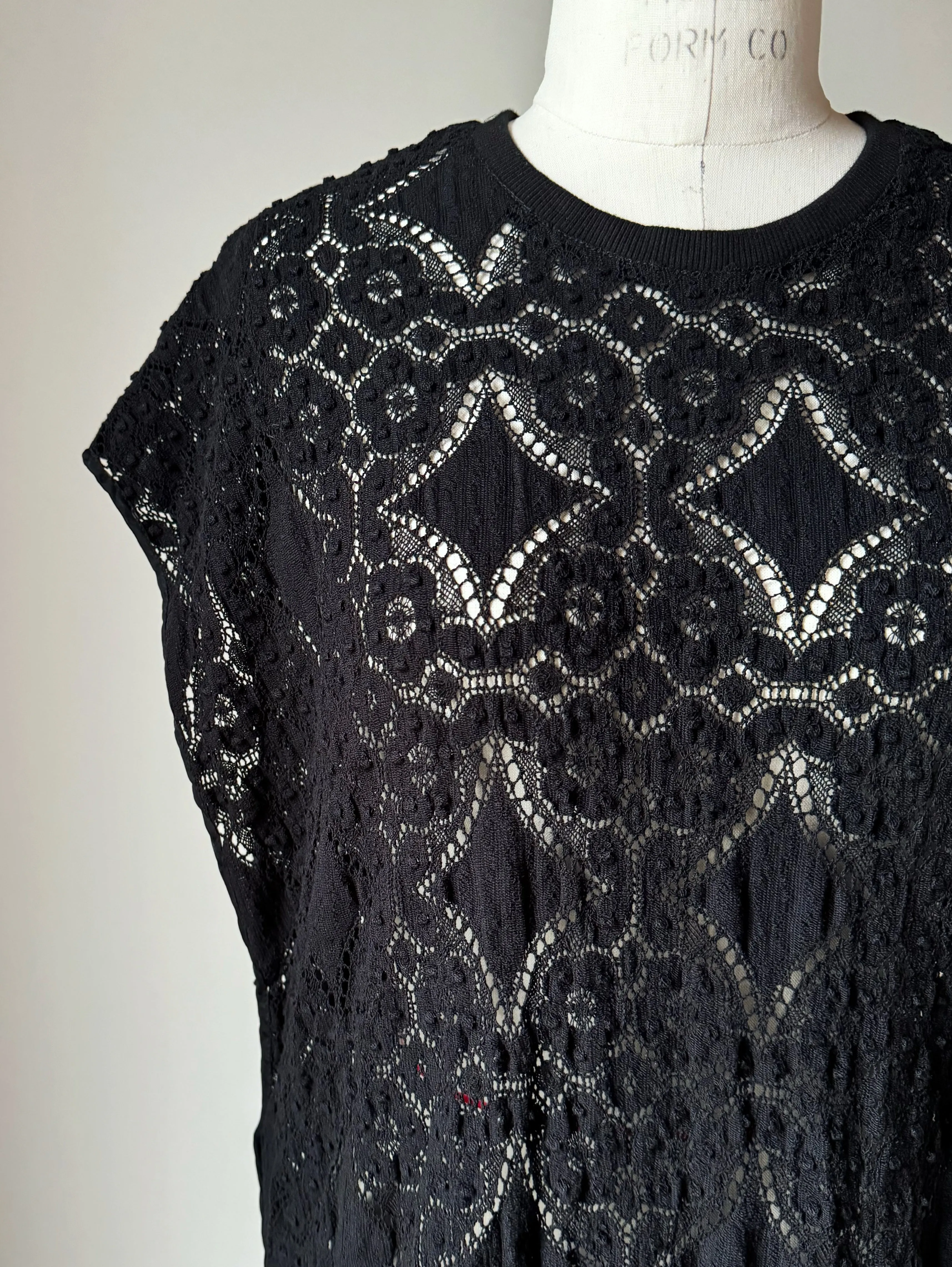 black lace apron dress