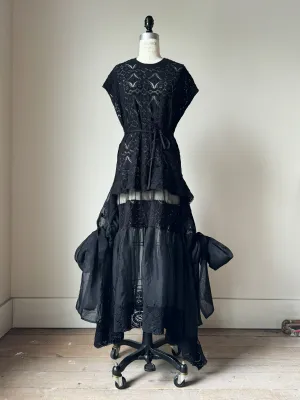 black lace apron dress