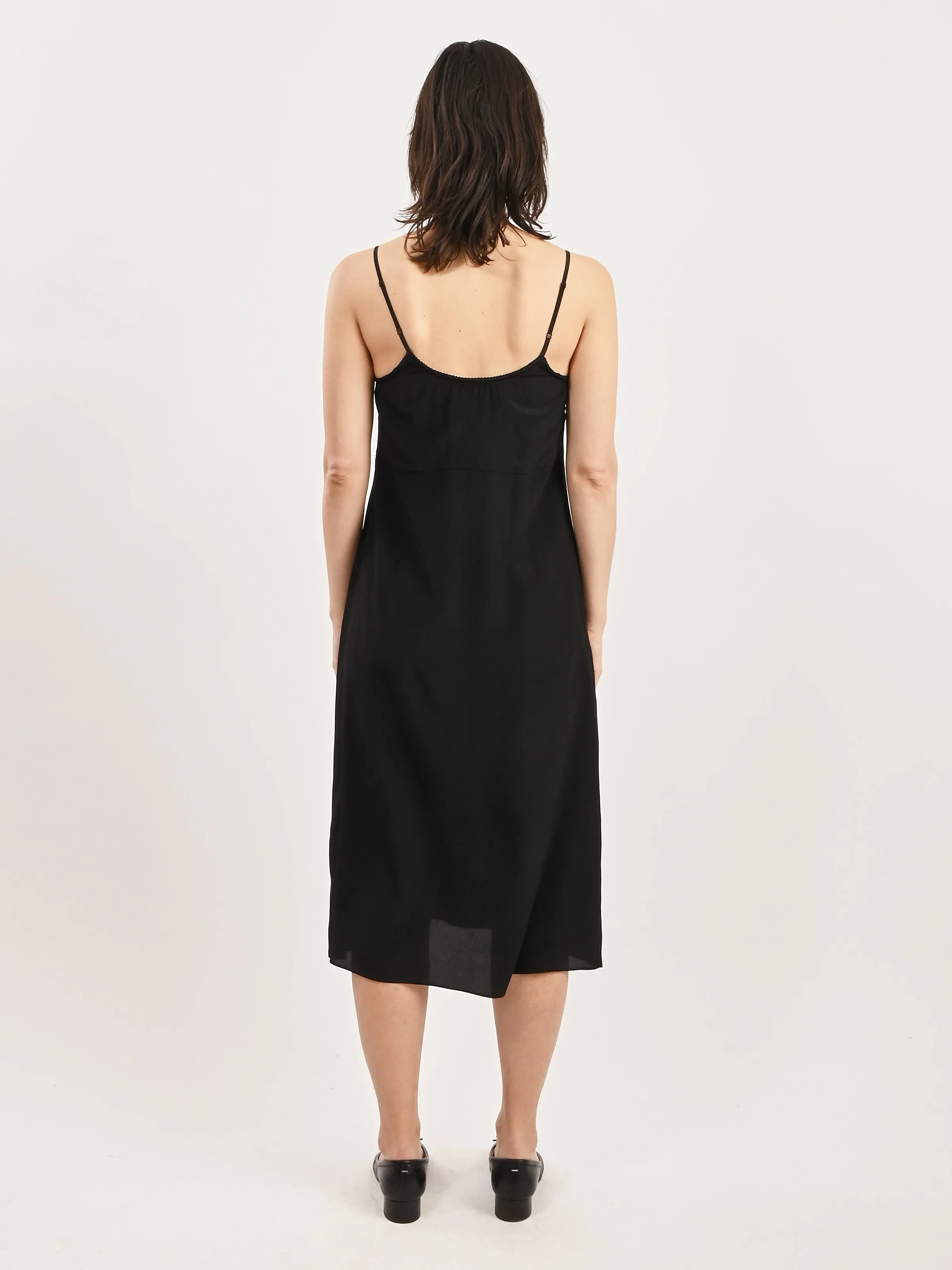 Black Negligee Bow Detail Slip Dress
