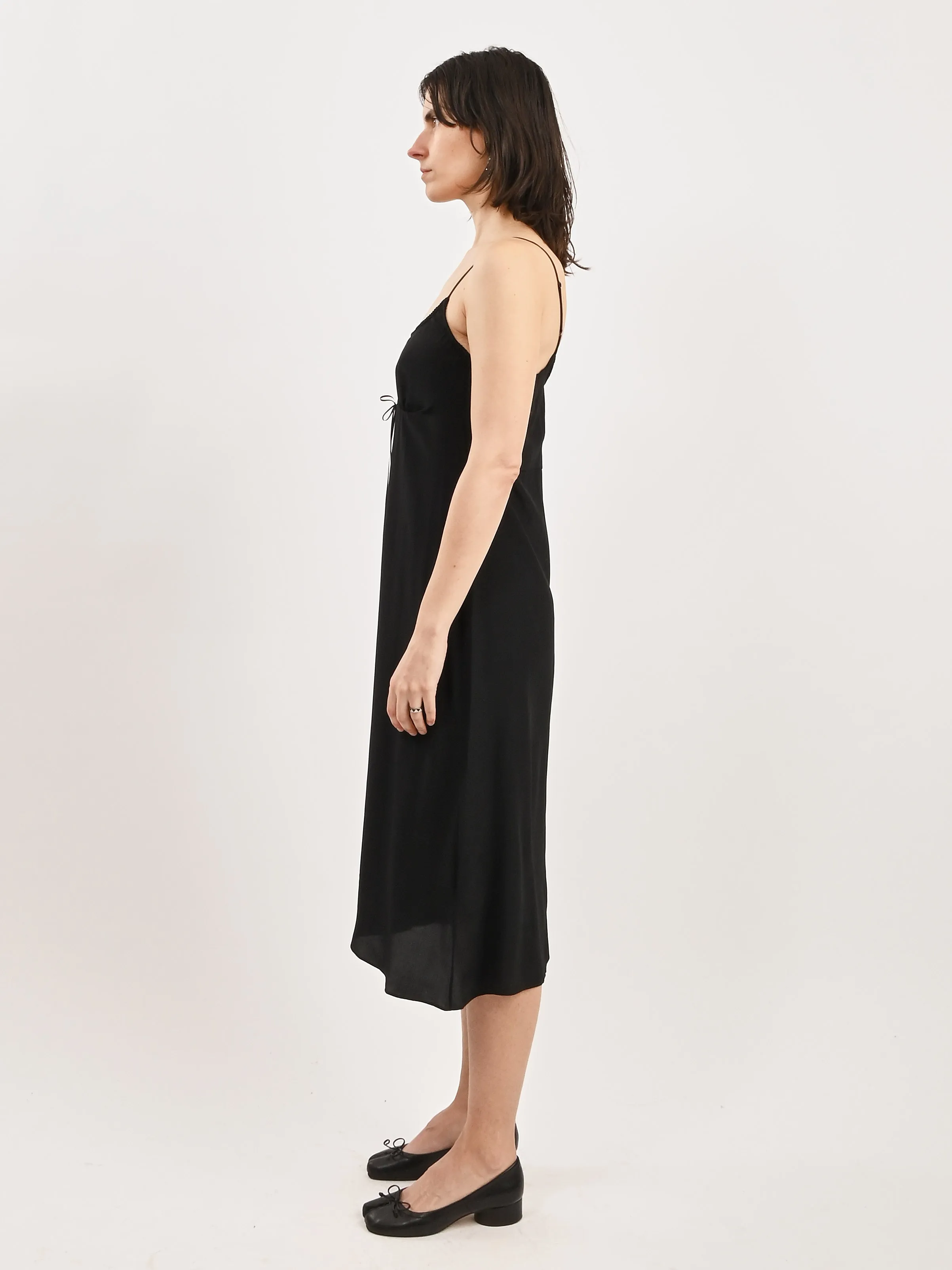 Black Negligee Bow Detail Slip Dress